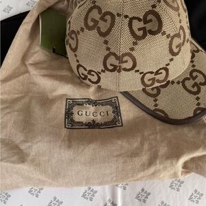 Gucci Beige and Brown GG Pattern Hat